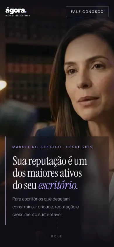 Site da Ágora Marketing Jurídico no celular